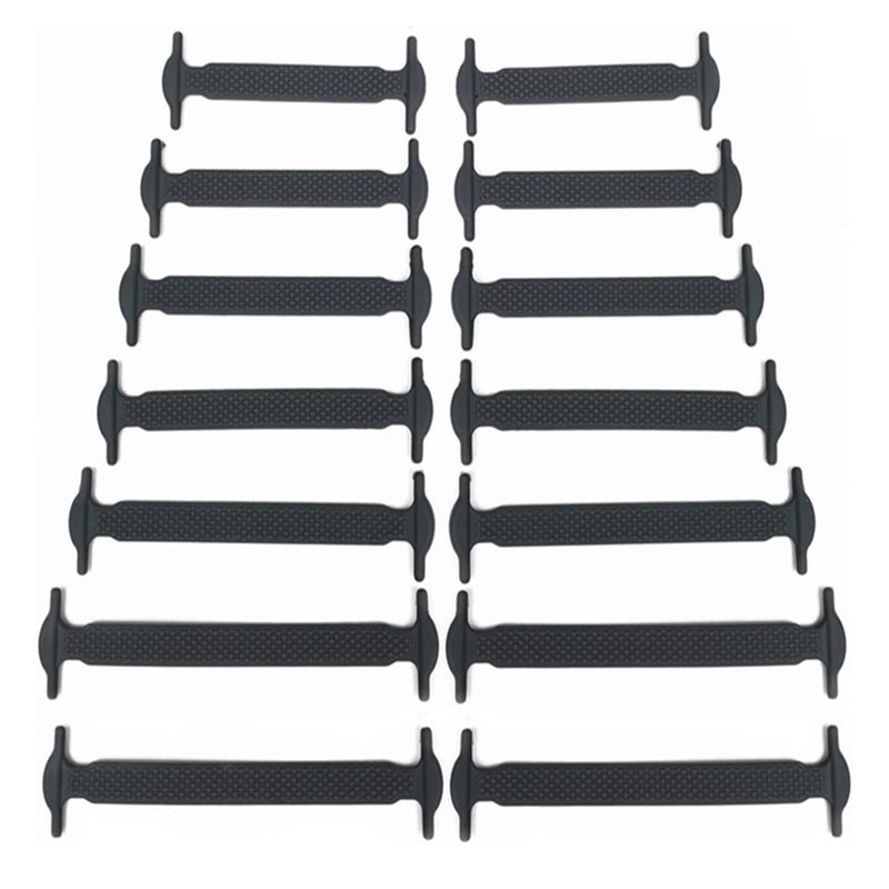 [Australia] - No Tie Laces for Kids and Adults, Elastic Laces for Trainers, Silicone Tieless Flat Shoelaces for Running Shoes 12pcs for KIDS Black 
