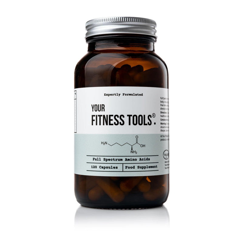[Australia] - Full Spectrum Amino Acids – 120 x Free Form Amino Acids Vegan Capsule to Support Muscle Repair, Muscle Building - Made in The UK by Your Fitness Tools 