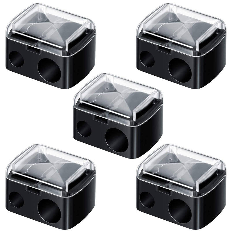 [Australia] - 5 Pack Make up Pencil Sharpener 2 Holes Dual Pencil Sharpener Professional Multi-Sized Eyebrow Pencil Sharpener Cosmetic Pencil Sharpener for Lip Liner,Eyebrow Pencil,Eyeliner Pencils 