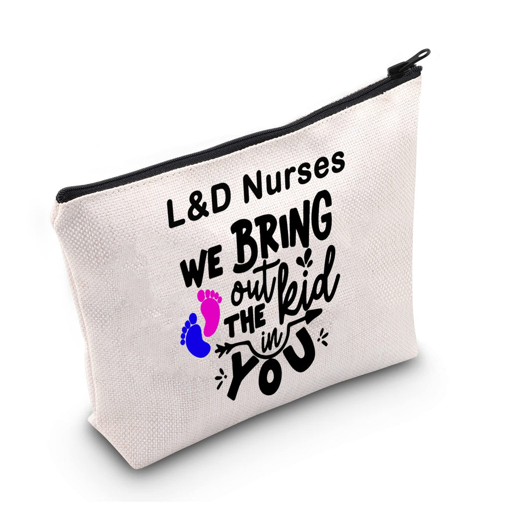 [Australia] - LEVLO Labor And Delivery Nurse Gifts L and D Nurses We Bring Out The Kid in You Makeup Bags 2022 Delivery Nurses Doula Gifts, L&D Nurses 