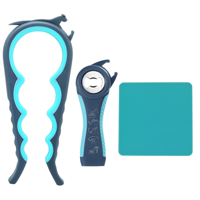 [Australia] - Otstar Jar Opener Bottle Opener for Weak Hands,Seniors with Arthritis and Children, Multi Opener Set with Jar Gripper Pad 