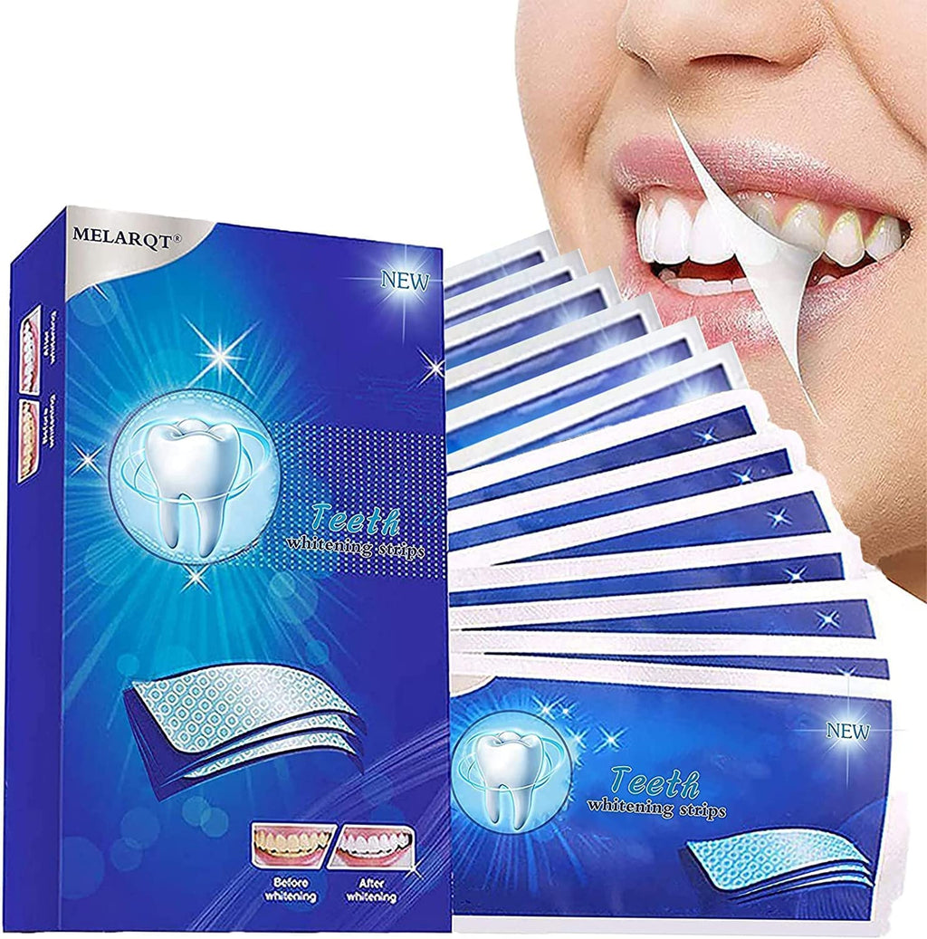 [Australia] - Teeth Whitening Strips, Elastic Gel Non-Sensitive Teeth Whitening Kit, Whitening Strips for Against Yellow Teeth, Smoke Stains, Black Teeth Blue 