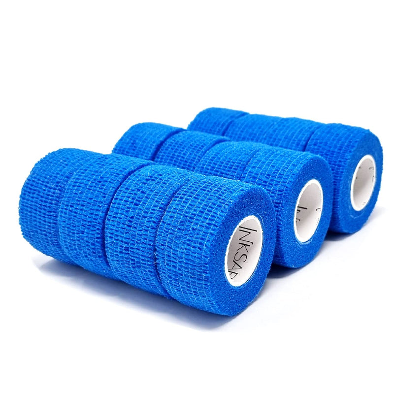 [Australia] - Inksafe Blue Self Adherent Cohesive Bandages 2.5cm x 4.5m Box of 12 - Uses Include Vet Wrap, Tape for Wrist and Ankle Sprains, Finger and Thumb Tape, 