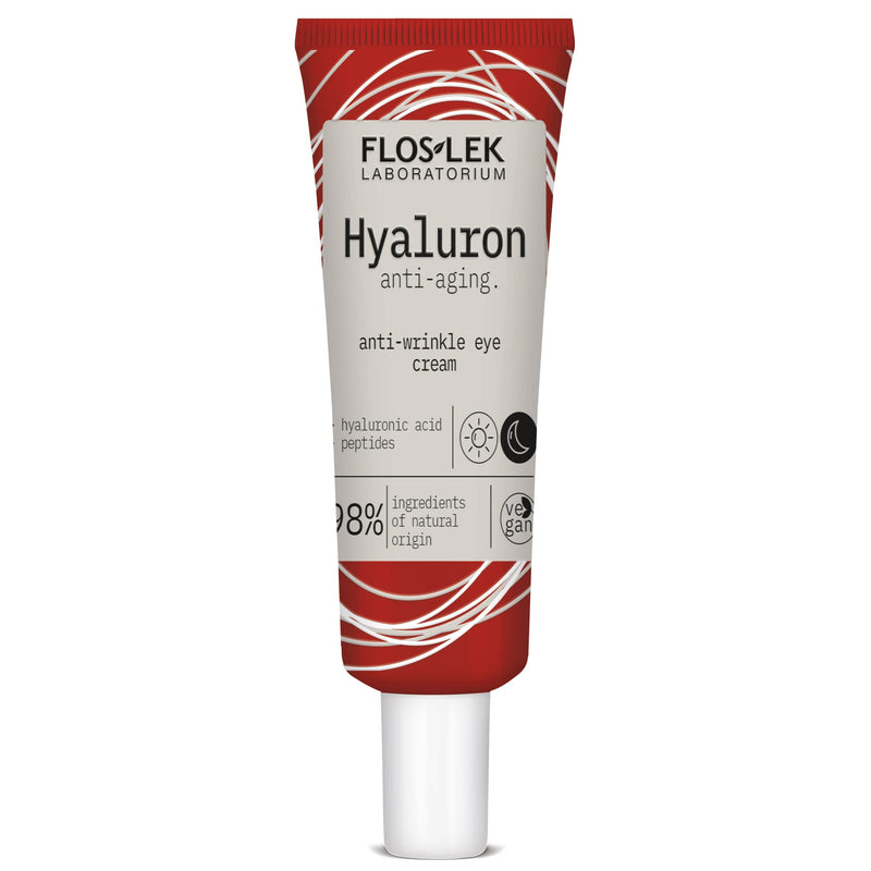 [Australia] - Floslek | HYALURON Anti-Wrinkle Eye Cream | Anti-aging eye care | Moisturising and firming of the skin | Reduction of dark circles under the eyes | 30 ml 