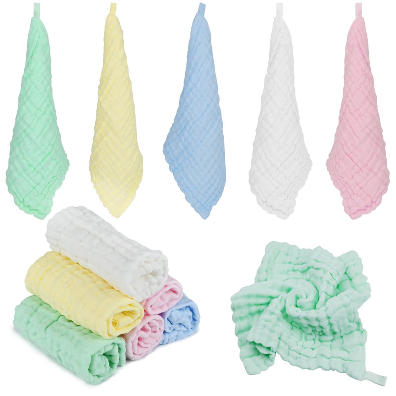 [Australia] - 12 Pcs Baby Muslin Washcloths(30 x 30cm) Natural Cotton 6 Layer Baby Muslin Square Wipes, Muslin Cotton Towel for Newborn Baby Gift 
