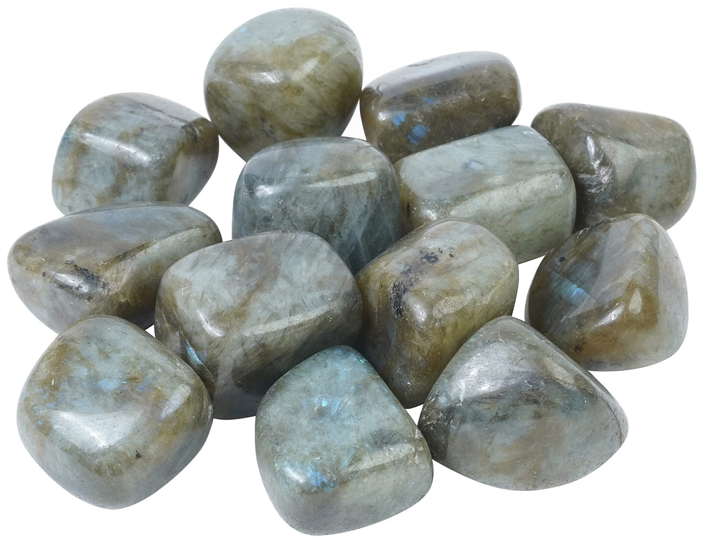 [Australia] - Crocon Labradorite tumbled stones and crystals bulk 13 pieces set for chakra Reiki Crystals polished stones gemstones and crystals tumble for gift #001 Labradorite 