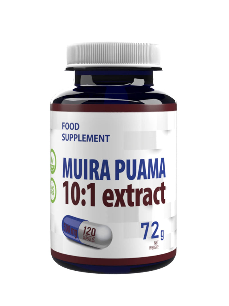 [Australia] - Hepatica Muira Puama Bark Extract 5000mg Equivalent (500mg of 10:1 Extract) 120 Vegan Capsules, 3rd Party lab Tested, High Strength Supplement, Gluten and GMO Free 