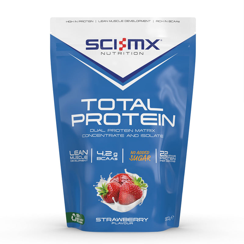 [Australia] - SCI-MX Total Protein Duo Protein Muscle Building & Recovery Blend Powder With Naturally Occurring Glutamine & Amino Acids - Strawberry Flavour - 900G - 30 SERVINGS 