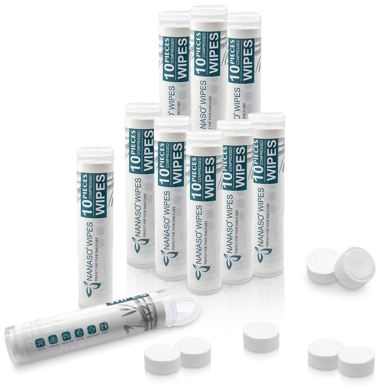[Australia] - 100 Pieces Compressed Wipes, Compressed Towels Tablets, Portable Face Towels Tablets, Compressed Coin Tissue for Travel, Home, Beauty Outdoor Activities 