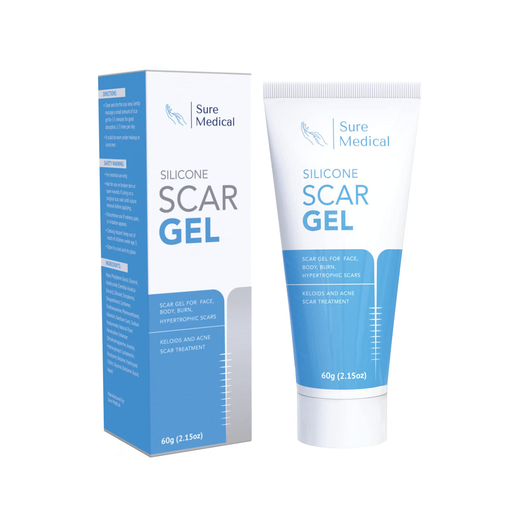 [Australia] - Medical Grade Silicone Scar Gel – Large 60g Scar Cream for Scar Removal – Ideal for Keloid Scar Removal, Acne Scar, Burn Scar, New and Old Scars – Safe Non-Greasy - Easy to Apply Scar Remover 