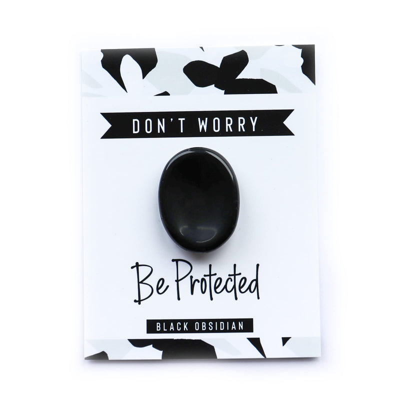 [Australia] - Black Obsidian Crystal Worry Thumb Thumb Stone Meditation Spiritual Stress Relief Gift Birthday Healing Energy Reiki Chakra Black Obsidian 