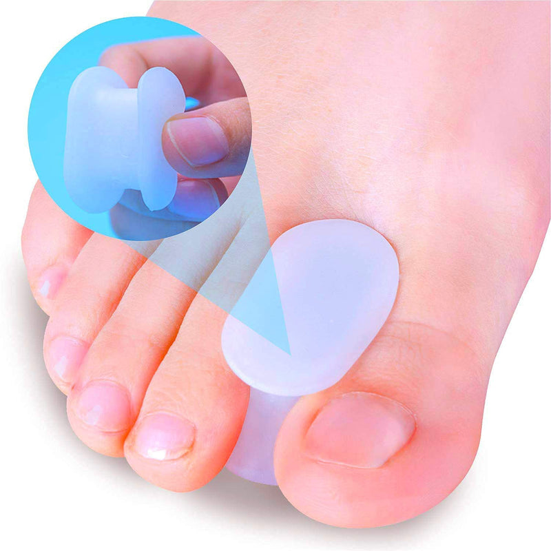 [Australia] - PrettSole 2 Pairs Toe Separators(1/2' Thick), Silicone Toe Spacer, Bunion Relief Pads to Temporarily Correct Big Toe & Relieve Bunion Pain, Overlapping Toe 