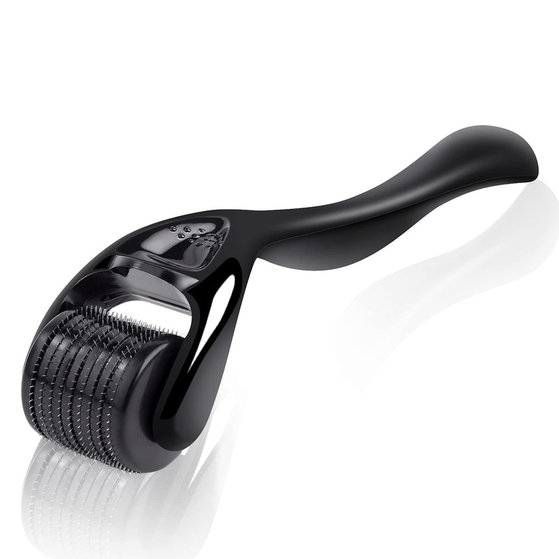 [Australia] - URAQT Derma Roller, 0.5mm Beard Roller, Titanium Micro Needling Roller for Men and Women, Beard Growth Roller for Stimulate Hair Growth, Facial Skin Care, Scar Removal 0.5mm-Black 