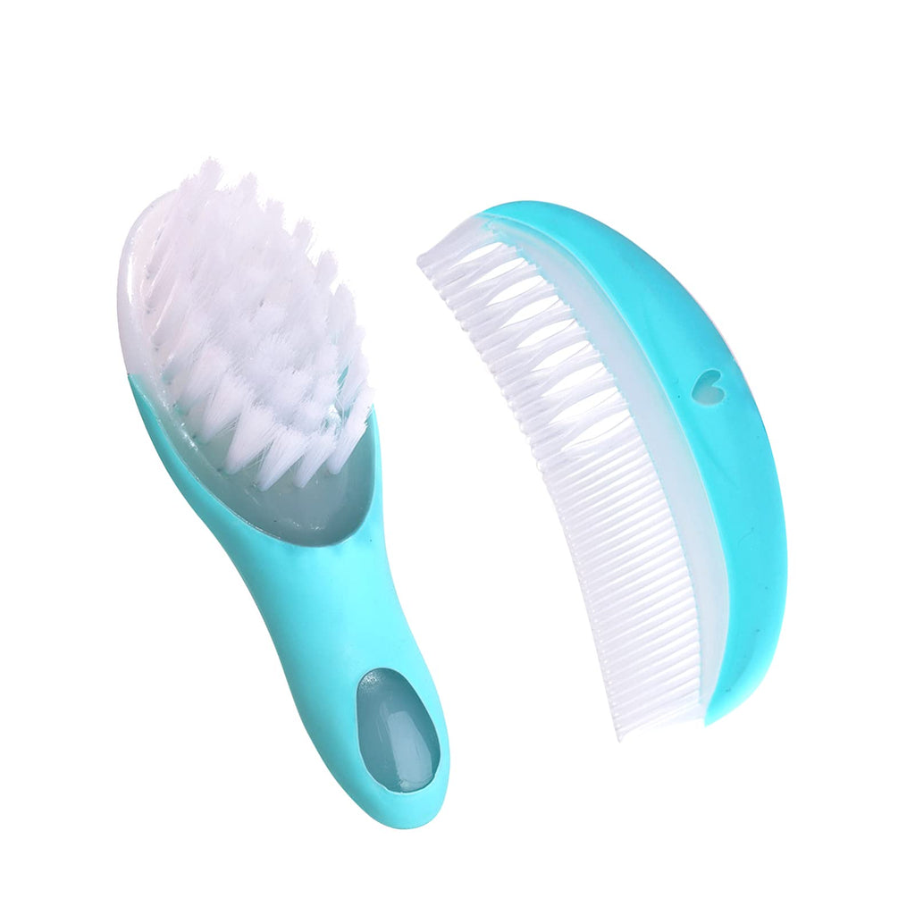 [Australia] - Baby Brush and Comb Set Beby Bath Brush Cleaning Tool Massage Hairbrush Bath Brush for Newborns and Toddlers (Blue) blue 