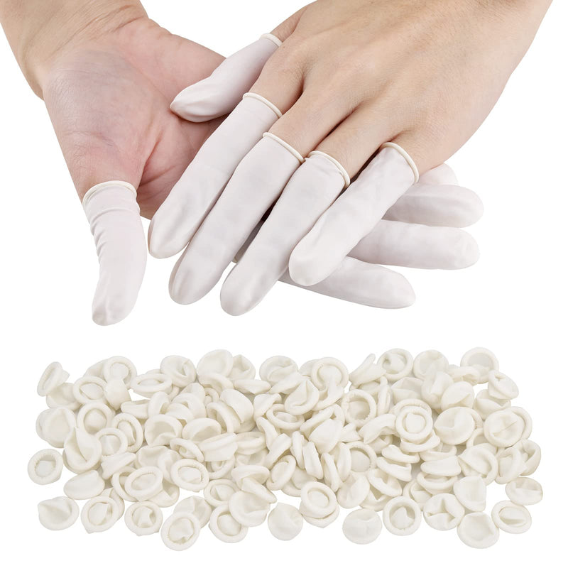 [Australia] - 300 Pcs Latex Finger Cots Small Latex Finger Cots White Disposable Latex Finger Cots Rubber for Injured Finger,Cracked Finger,Sports(White) 