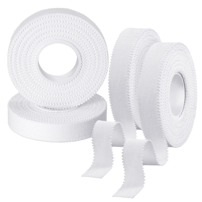[Australia] - 4 Rolls Zinc Oxide Tape, Breathable Wrist Finger Tape Strapping Tape Cohesive Bandage Flexible Athletic Sports Tape for First Aid Sports(1.25cm x 10m) 