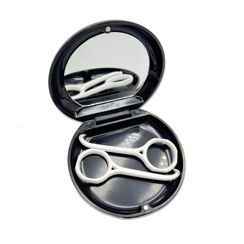 [Australia] - Orthodontic Retainer Case with 2 Pcs Aligner Removal Tool (Black & White) Black-a 