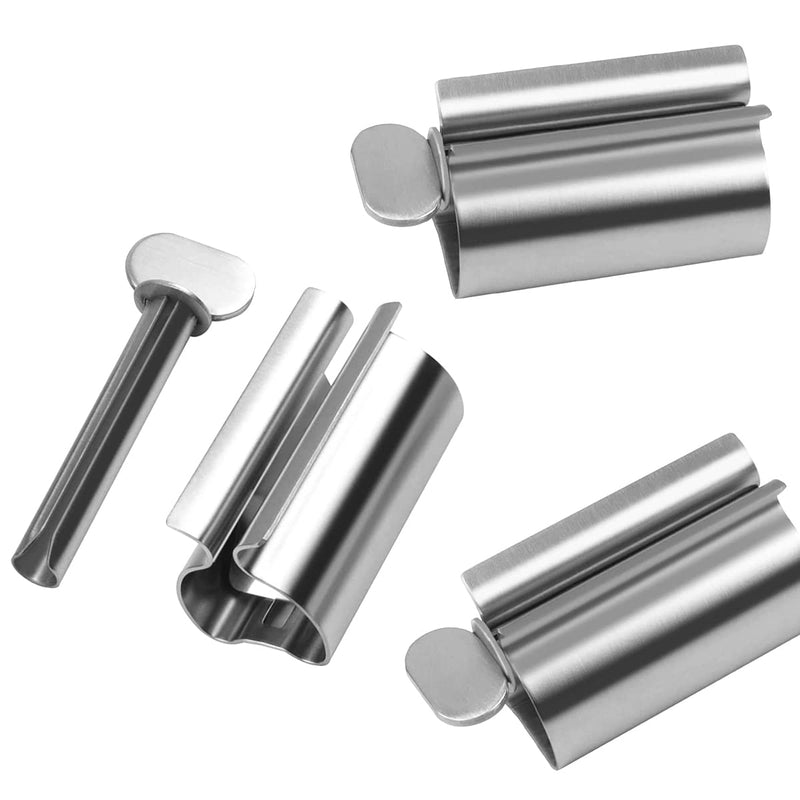 [Australia] - WANGCL 3 Pieces Stainless Steel Tube Squeezer Toothpaste Squeezer Metal Toothpaste Tube Wringer Holder Stand Toothpaste Expressor Squeezer for Bathroom 
