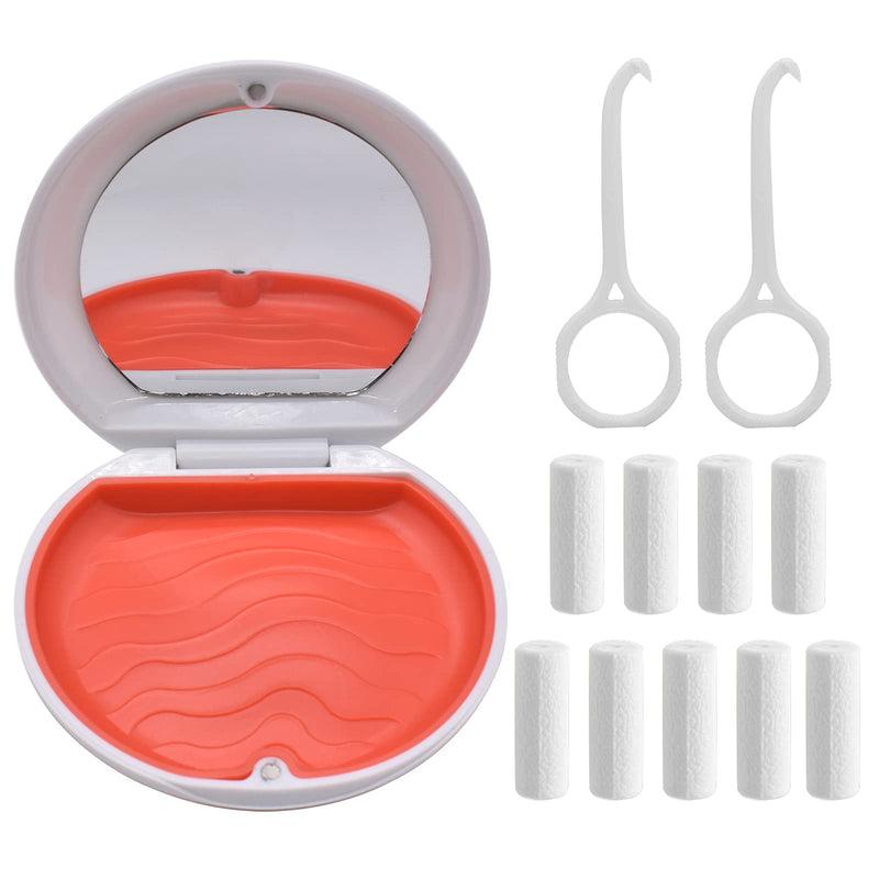 [Australia] - Denture & Teeth Mouth Tray Retainer Box Sets Partial Denture Box with 2Pcs Aligner Removal Tool and 9Pcs Invisible Chewer (White) White 
