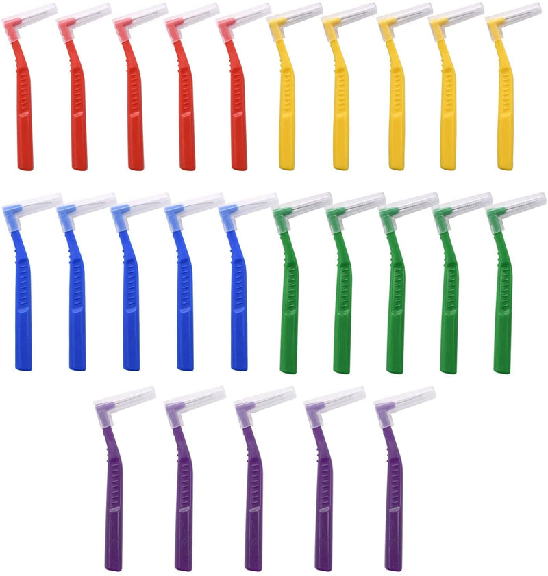 [Australia] - Angzhili 25 Pcs Interdental Brushes Oral Dental Hygiene Floss Brush Flossing Head Braces for Cleaning Tooth Cleaning Tool 