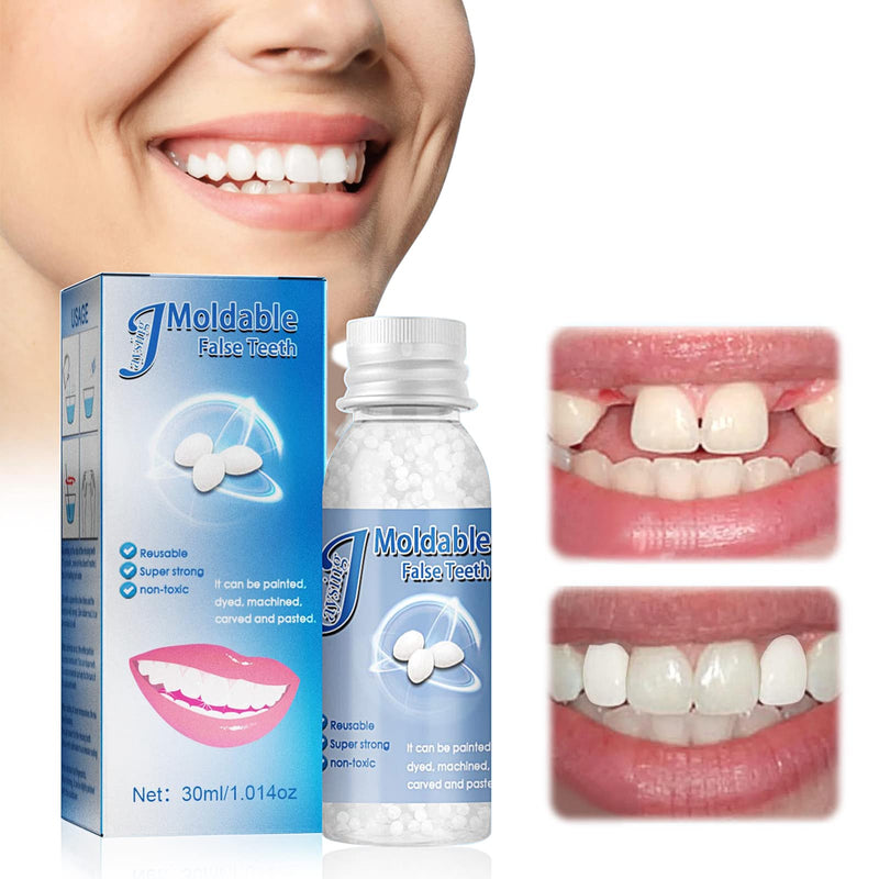 [Australia] - Moldable False Teeth Tooth Repair Granules, Teeth Repair Kit, DIY Temporary Tooth Repair Beads, for Temporary Fixing The Missing and Broken Tooth Replacements, 30ml (BLUE) 