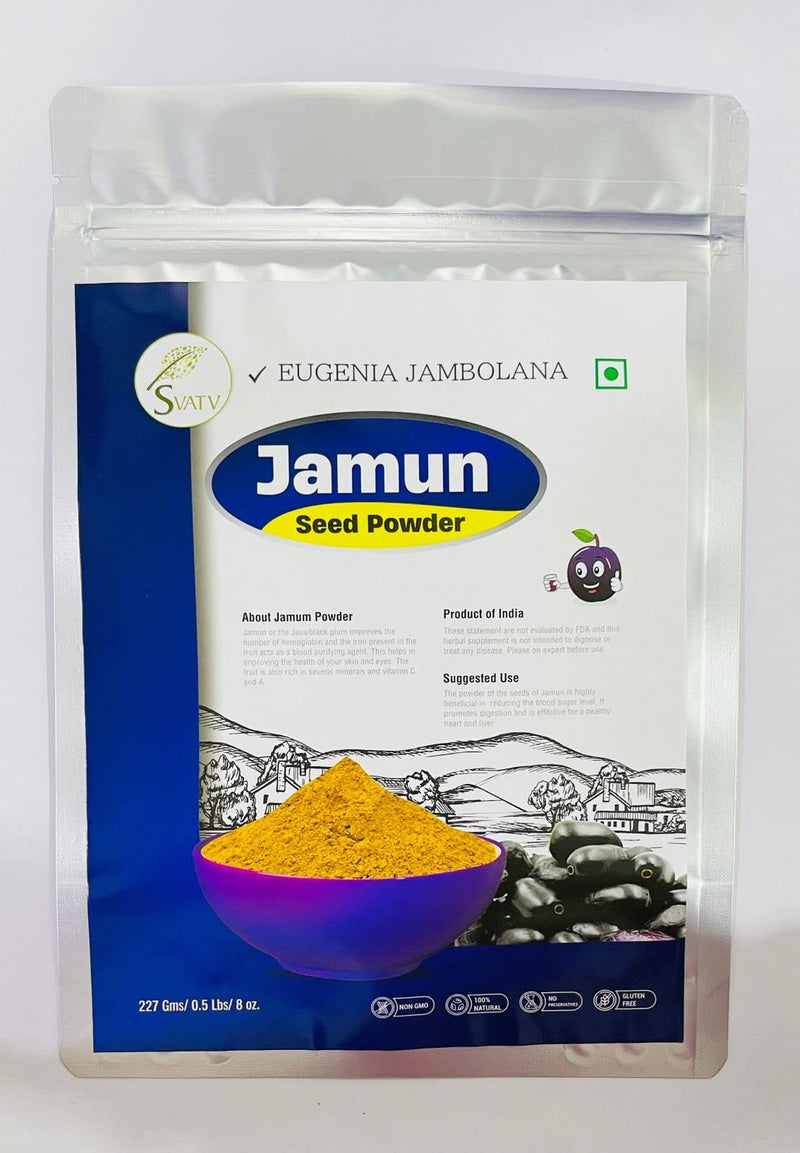 [Australia] - SVATV Herbal Jamun Seed Powder (Eugenia Jambolana) | Rice Source of Flavanoid Antioxidants | Herbal Product - 227g, 0.08oz, 0.5 Lbs 