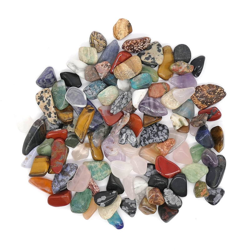 [Australia] - Polished Tumblestone Gemstones, Pocket Reiki, Chakra, Mineral Rocks, 100g Pack (90 to 100 Stones) Size: Extra Small Mix 5mm - 10mm Mixed Stones 
