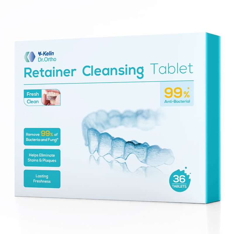 [Australia] - Y-Kelin Retainer Cleaner,Retainer Cleansing Tablets-1 Months Supply,Denture Cleaning Tablet, Retainer,Dentures,Mouth Guard Cleaner 36 Tablets 36 tabs 