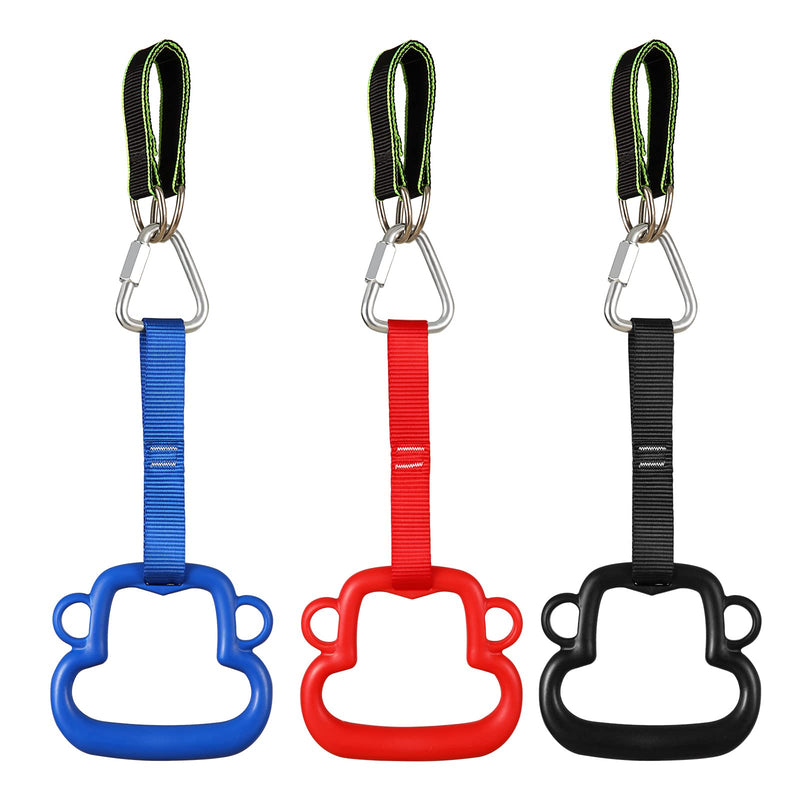 [Australia] - Kids Colorful Gymnastic Rings Backyard Playground Play Sets for Obstacle Ring, Monkey Ring, Climbing Ring Training (3 PCS) 