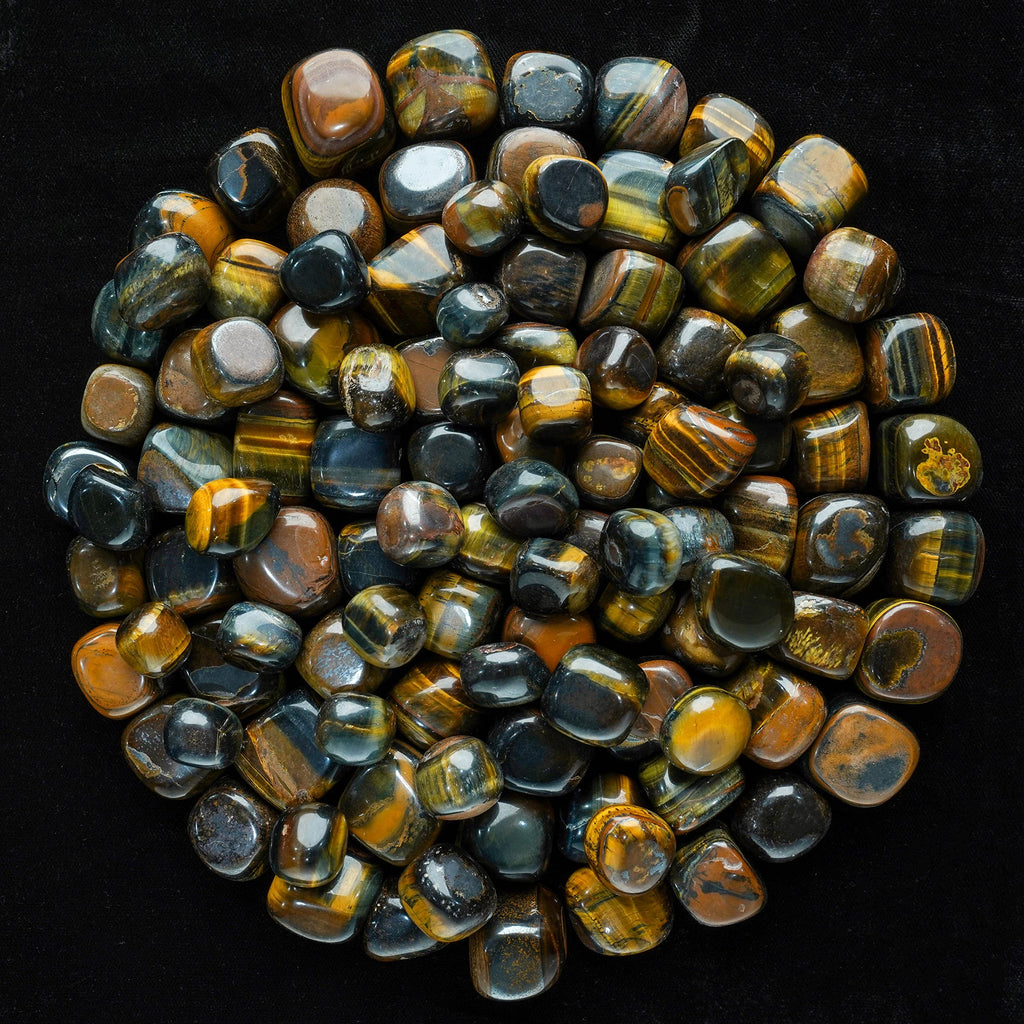 [Australia] - Crocon blue tiger eye tumble stones Set Pocket Crystal Healing gemstones Tumble Collection palm stone Good Luck Charm Gift Craft Home Decor Size: 20-25 mm 1 LB 