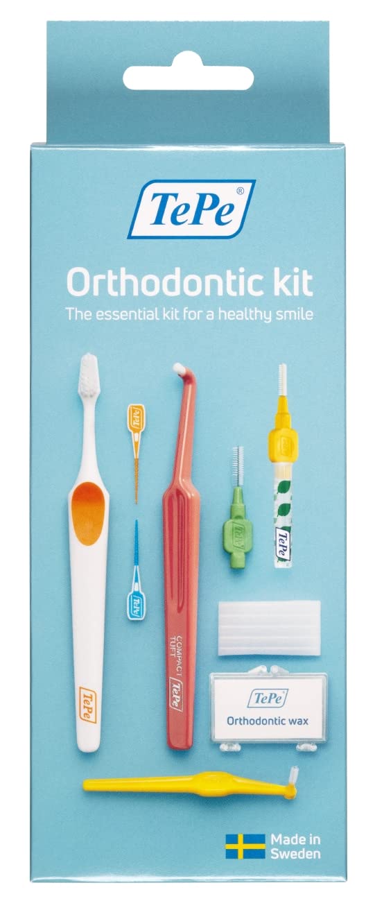 [Australia] - TEPE Orthodontic Kit, 10pcs Oral Care kit for Cleaning Braces and Implants, Interdental Cleaning Tools, Good for Teeth Cleaning Plaque Removal, Dental kit with Orthodontic Wax 