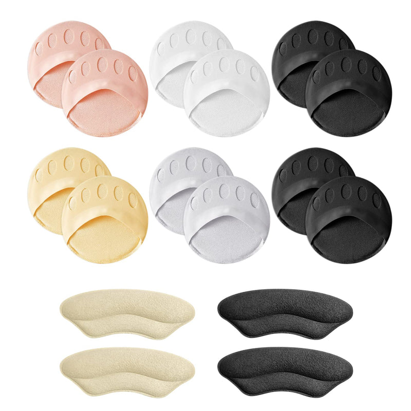 [Australia] - 6 Pairs of Honeycomb Forefoot Pads with 2 Pairs of Sponge Heel Pads, Metatarsal Pads Toe Pads for Foot Pain, Outdoor Running 
