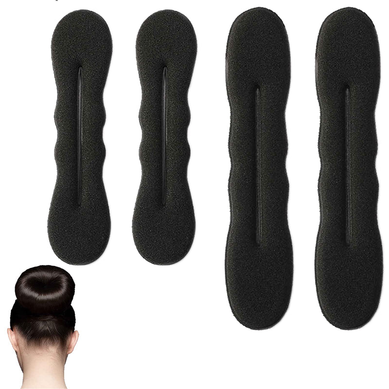 [Australia] - Hair Bun Maker, Lazy Hairpin Tool Bun Shapers Foam Sponge Buns Shaper Accessories, Topsy Tail Hair Tool for Ballet Buns French Twist Waves (2 Large and 2 Small) 