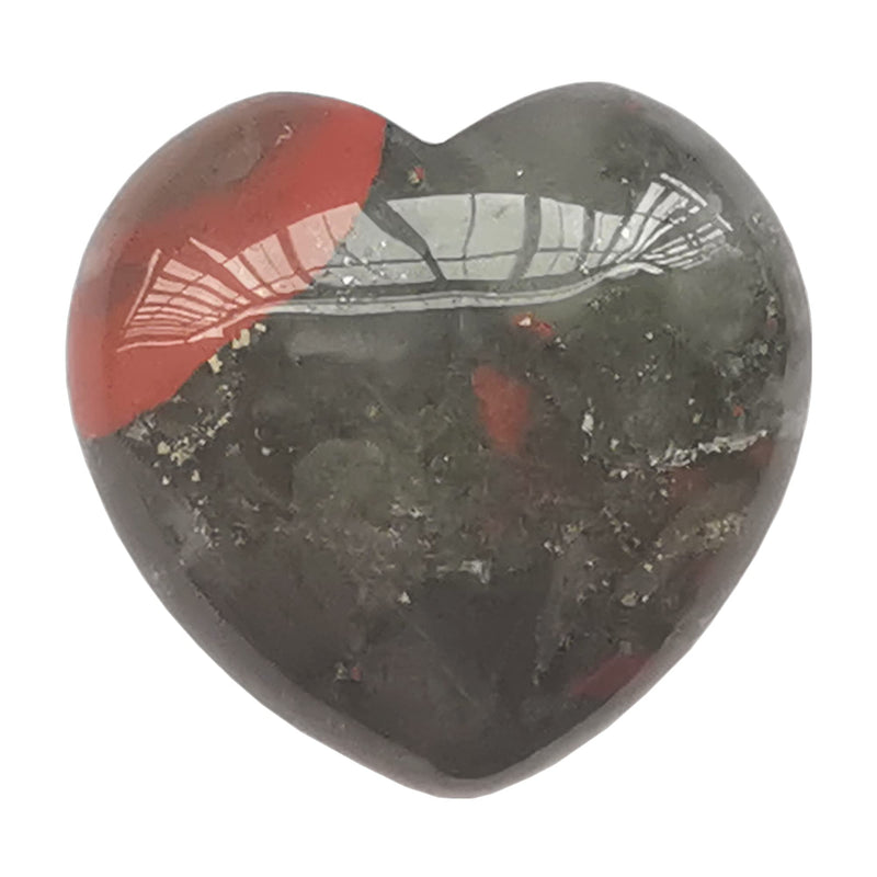 [Australia] - Manekieko Natural Africa Bloodstone Palm Worry Carved Heart Love Stone,40mm Crystals and Healing Stones 