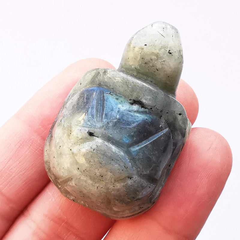 [Australia] - Manekieko Natural Moonstone Tortoise Crystals and Healing Stones, 35mm Carved Animal Collectible Sculpture Fengshui Healing Crystal 