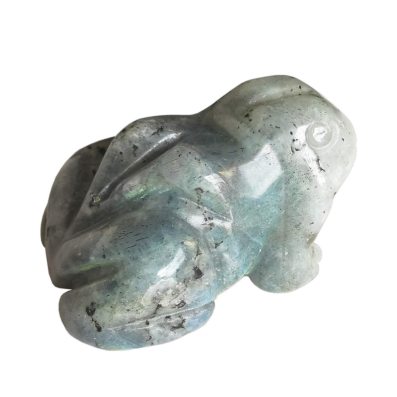 [Australia] - Manekieko Natural Moonstone Frog Crystals and Healing Stone Figurines,38mm Hand Carved Pocket Animal Room Decor Gemstone 