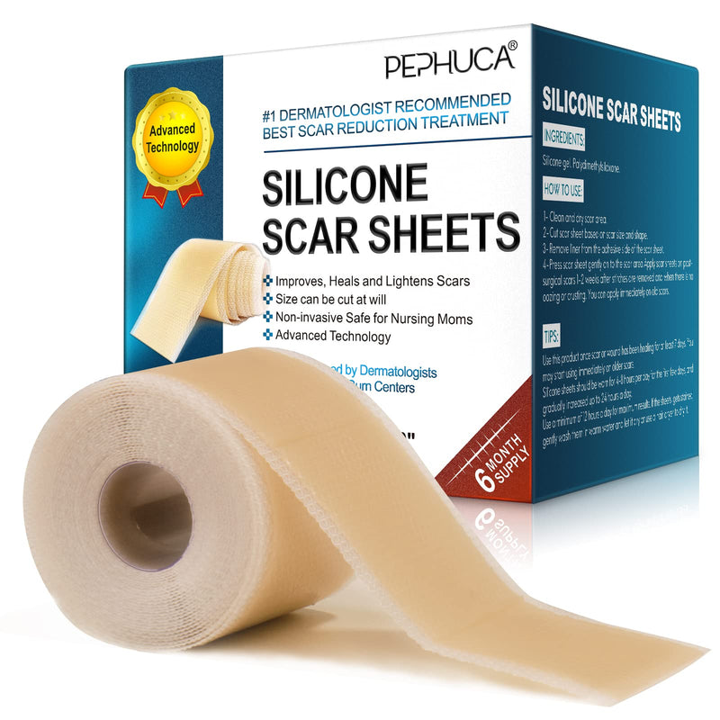 [Australia] - Silicone Scar Sheets, Professional for Scars Caused by C-Section, Surgery, Burn, Keloid, Acne, and More, Drug-Free, Silicone Scar Roll [4X300CM] Skin Color 