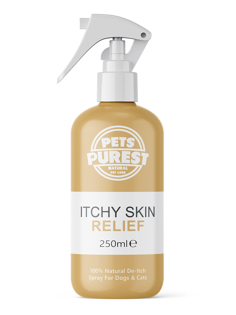 [Australia] - Pets Purest Cat & Dog Itchy Skin Relief Spray - 100% Natural Anti Itch, Scratch, Skin Irritation, Sore, Insect Bite & Allergy Treatment for Dogs & Cats - 250ml 