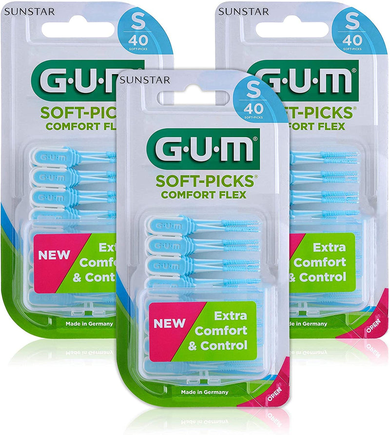 [Australia] - GUM Soft-Picks Comfort Flex Interdental Cleaner / Easy and Gentle Cleaning of Interdental Spaces / Pleasant Application Feeling / Flexible Grip Area (Small, 3) S 120.0 