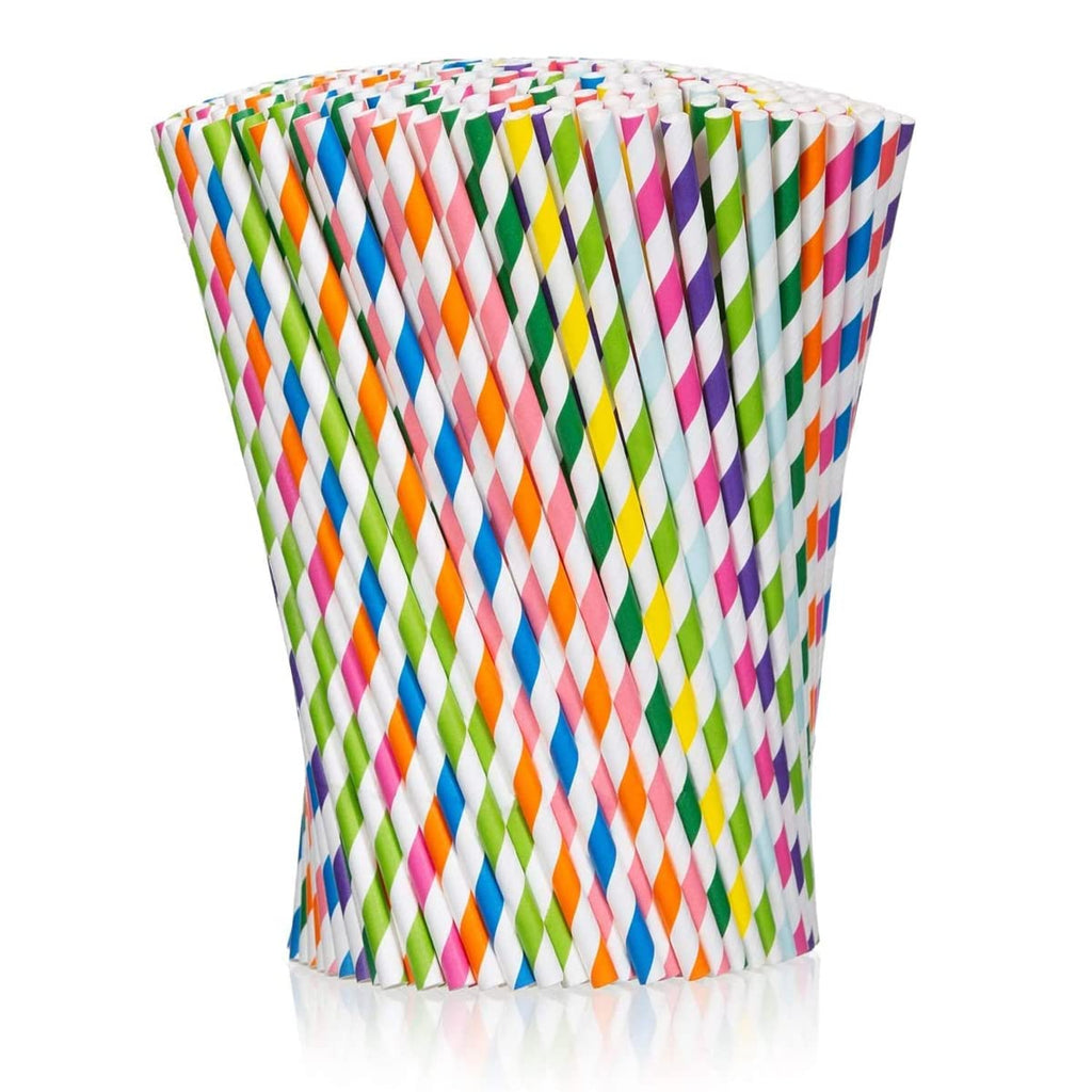 [Australia] - ShreeFit Paper Straws Pack of 200 Drinking Straw Biodegradable Eco-Friendly Highly Durable Food Safe Suitable for All Occasions 