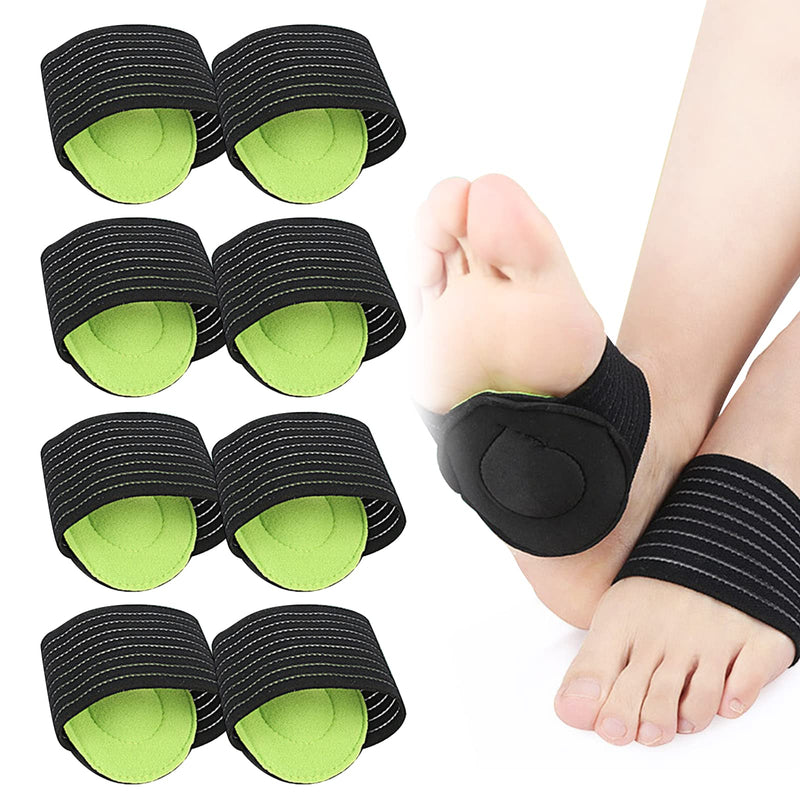 [Australia] - TSHAOUN 4 Pair Arch Support，Compression Cushioned Plantar Fasciitis Support，Relief Plantar Fasciitis Sleeves, Fallen Arches, Heel Spurs,for Men and Women (Black Green) Black Green 