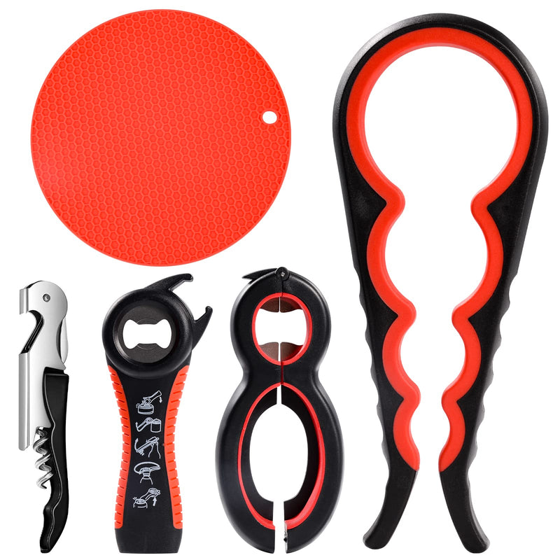 [Australia] - Jar Opener for Weak Hands - 5 Pack Bottle Openers for Arthritis Hands, Can Openers for Arthritic Hands, Top Gadgets Disability Aids and Equipment for Kitchen 