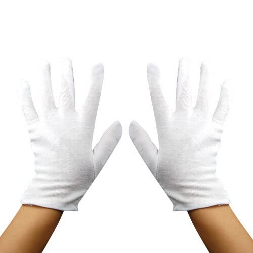 [Australia] - Accessotech 4 Pairs Cotton Gloves White Mens Women Dermatological Moisturising Eczema Cream 
