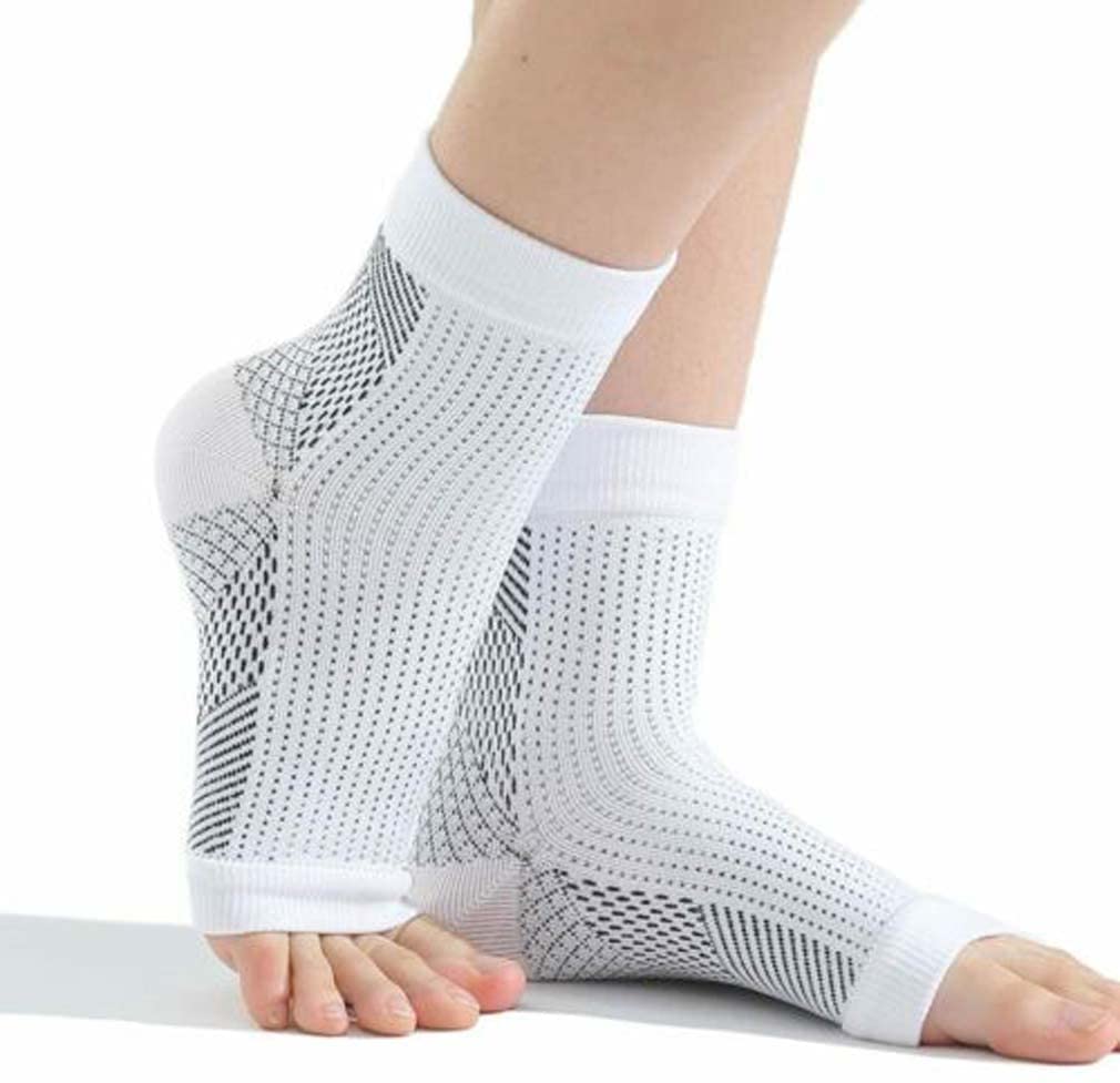 [Australia] - 2Pairs Compression Socks, Ankle Arch Support Socks, Soothesocks for Neuropathy Pain, Compression Foot Sleeves, Suitable for Men & Women Sports (L/XL) L/XL 