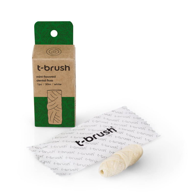 [Australia] - t-brush Dental Floss Refill Mint Flavoured 30m | Eco-Friendly Vegan Cruelty-Free BPA Free Craft Packing No Plastic 