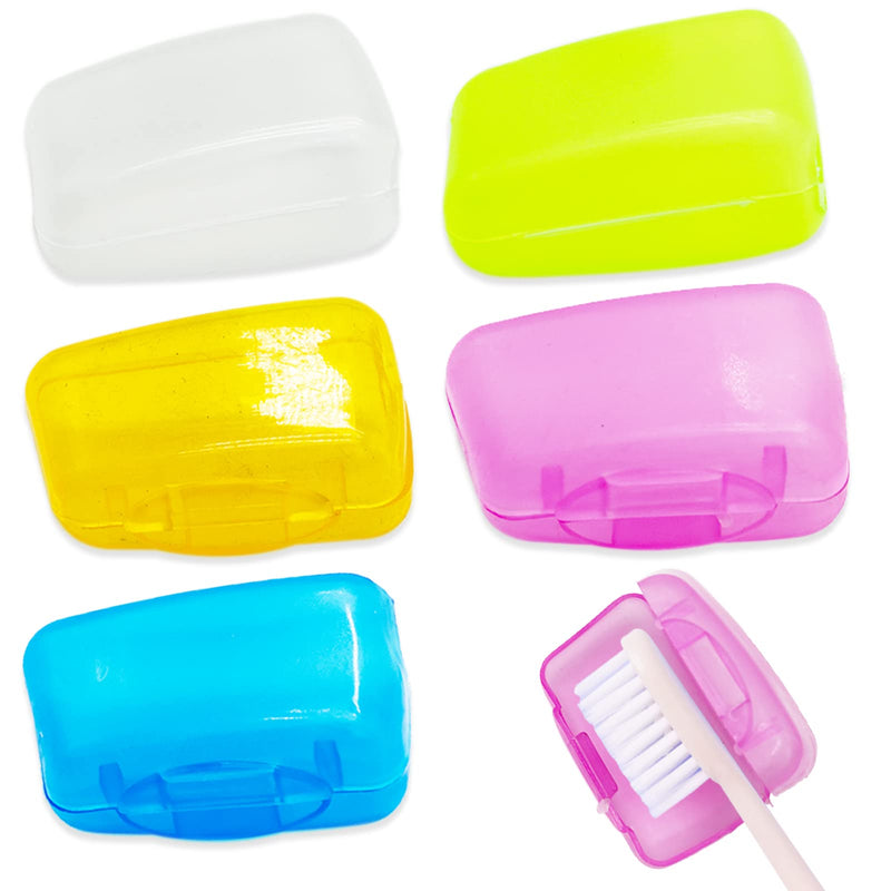 [Australia] - SZXMDKH Travel Portable Toothbrush Head Covers for Home Travel Outdoor Camping Hiking Business Trip Travel Home Bathroom (5 Pack - Light Color) 
