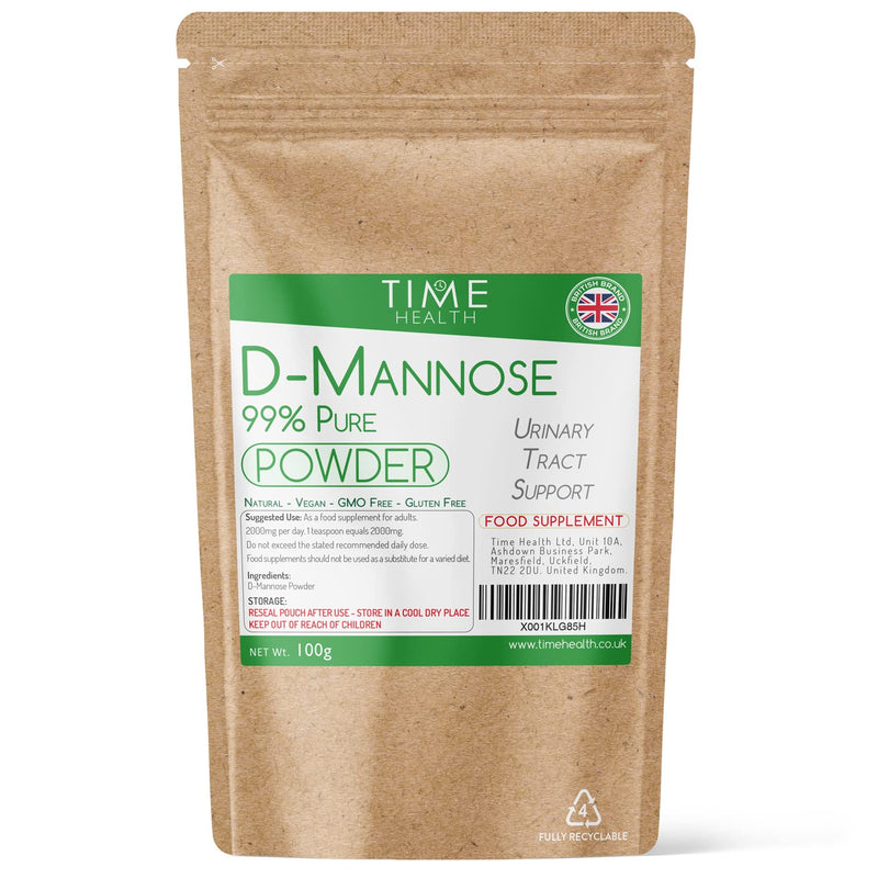 [Australia] - D-Mannose Powder - 100g - 99% Pure - Naturally Occurring Sugar - UK Made - GMP Standards - Vegan (100g Powder Pouch) 100g Powder Pouch 