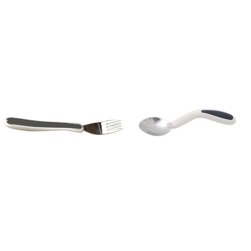 [Australia] - NRS Healthcare M80014 Kura Care Adult Fork & M80038 Kura Care Adult Spoon - Right Hand Angled + Adult Spoon 