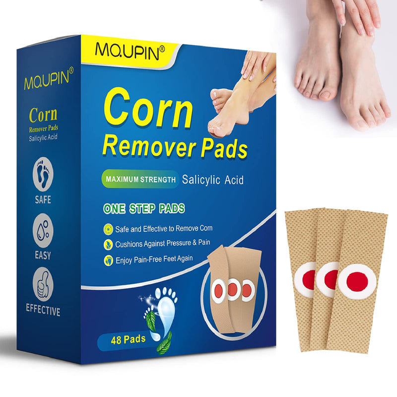 [Australia] - MQUPIN 48 Pcs Corn Removal Pads,Corn Removal Plasters for Feet,Wart Remover, Corn Remover Pads with Hole, Corn Removal Relief Corn Pain and Foot Care, Remove Corns, Calluses, Warts 