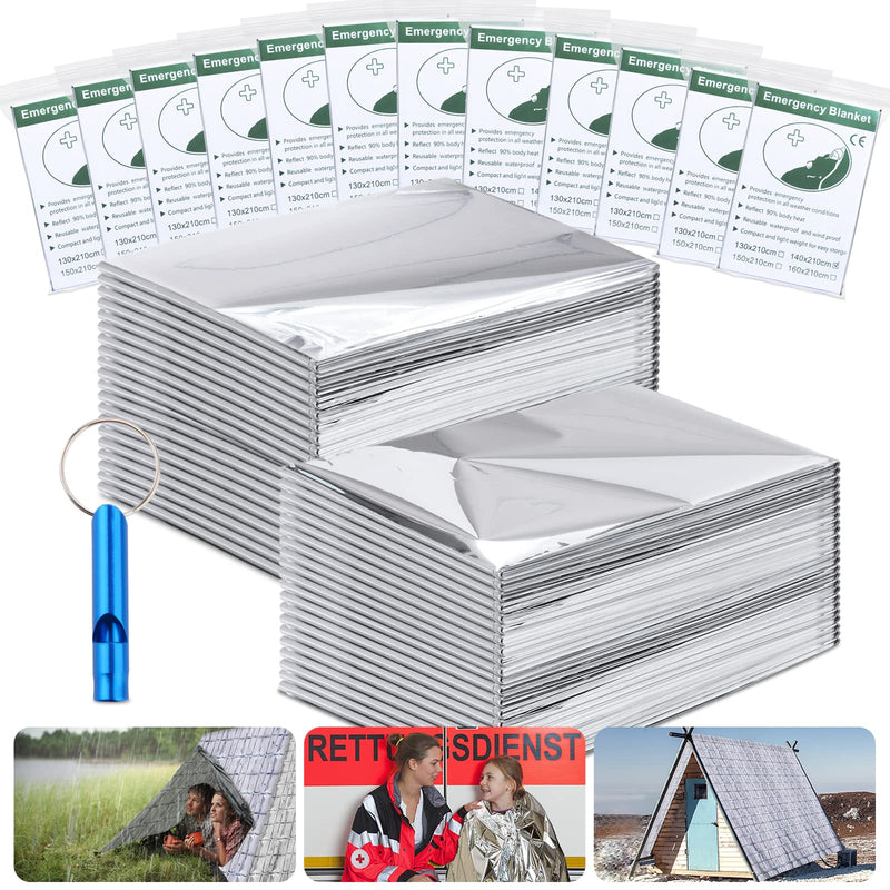 [Australia] - WINKIM Emergency Blanket, Thermal Foil Blankets First Aid (Large-12-Pack) Space Survival Blanket for Camping Hiking (210x140cm) 